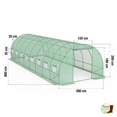 SERRE DE JARDIN TUNNEL 3 X 8 M (1)
