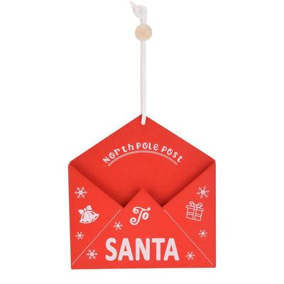 SUSPENSION ENVELOPPE EN BOIS NOËL