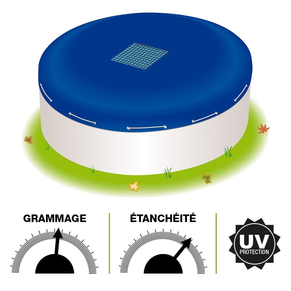 BÂCHE PISCINE RONDE 140 G/M² (5)