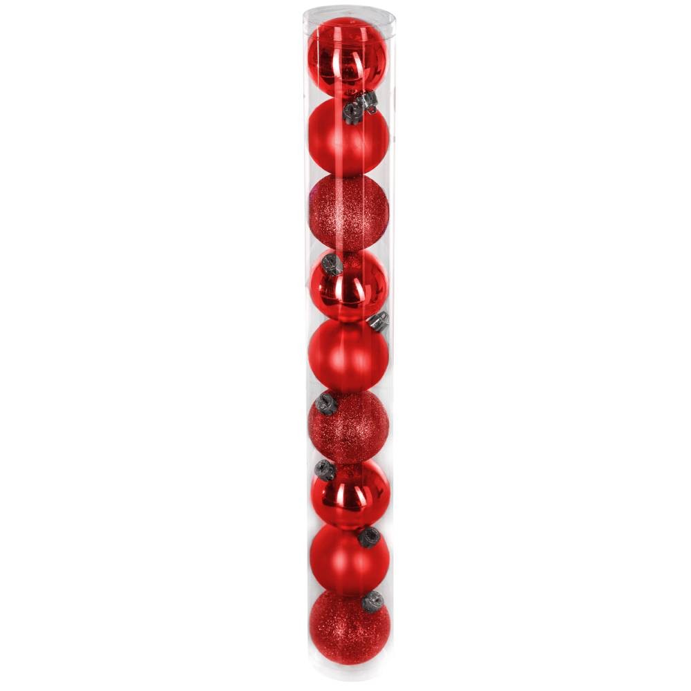 BOULES DE NOËL 60 MM X9 ROUGE