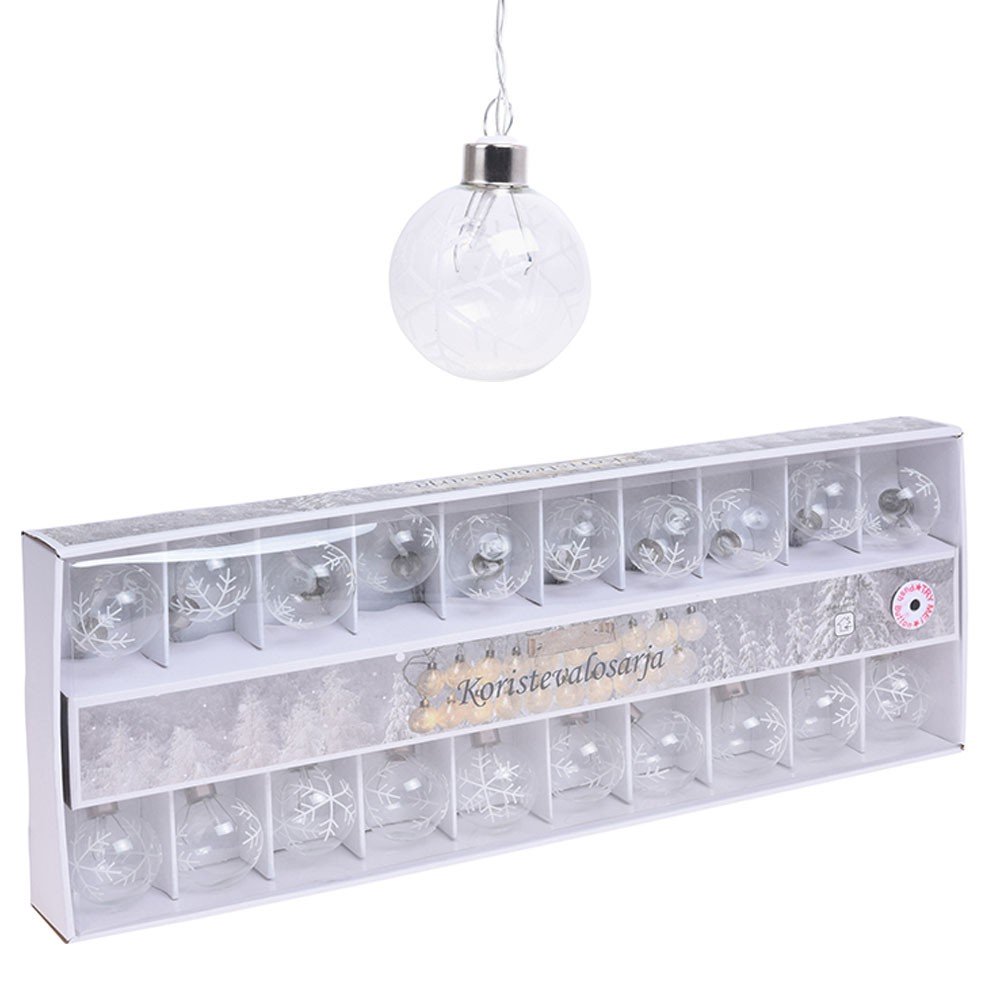 GUIRLANDE 20 BOULES FLOCON À PILES