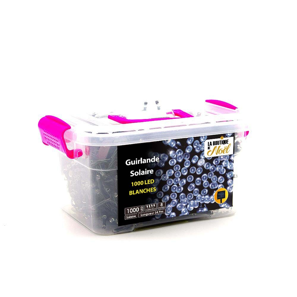 GUIRLANDE SOLAIRE 1000 LED BLANC FROID