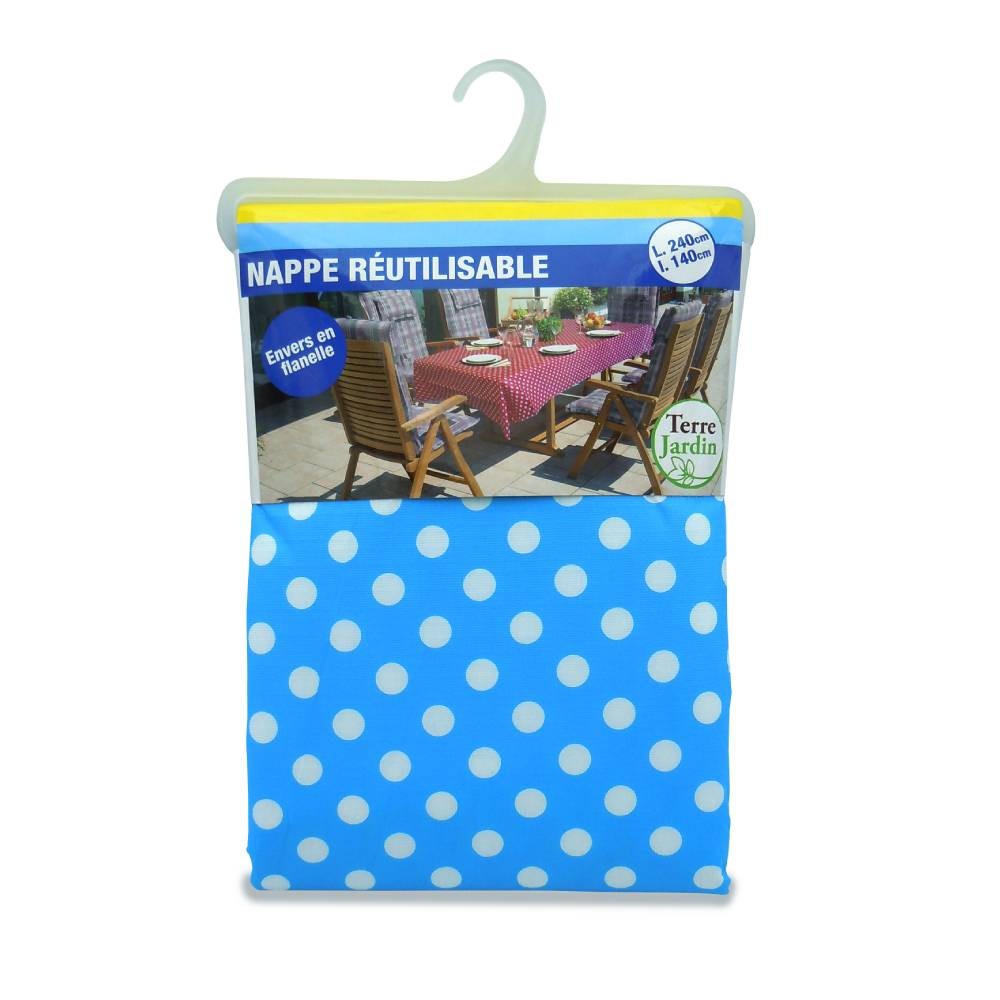 NAPPE PVC RÉUTILISABLE 140 X 240 CM BLEU