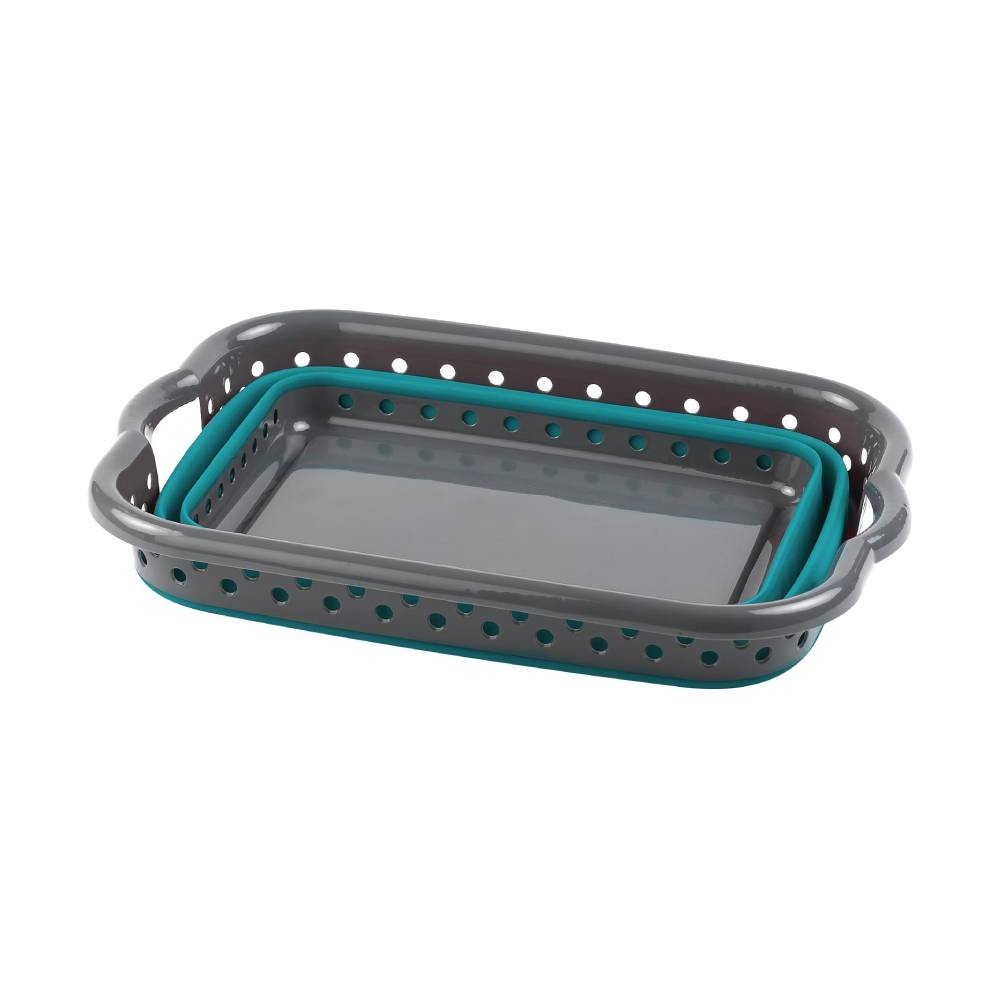 PANIER À LINGE PLIABLE GRIS BLEU
