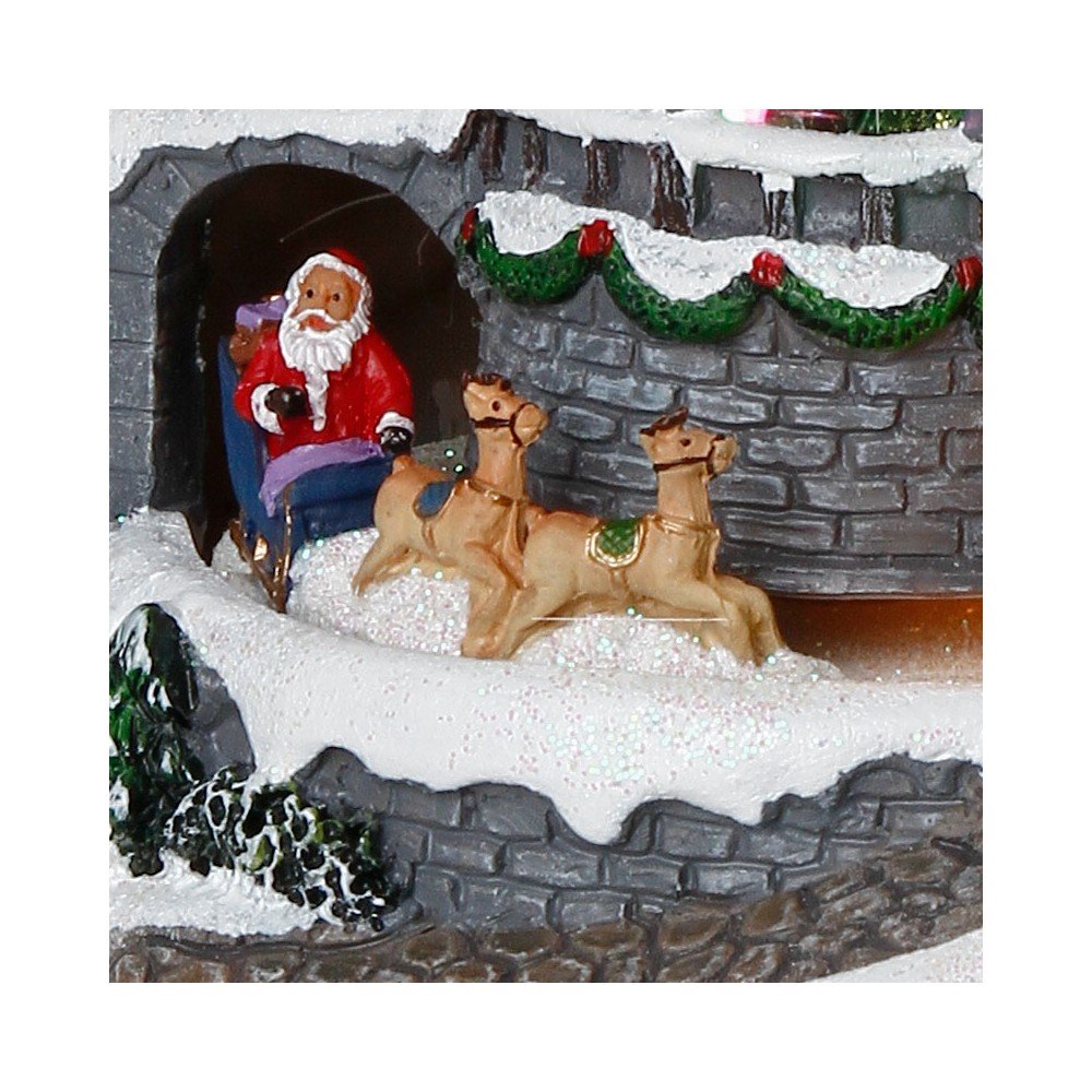 VILLAGE DE NOEL À PILES ÉGLISE AVEC ENFANTS (2)