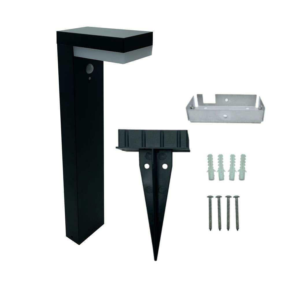BORNE D'ÉCLAIRAGE SOLAIRE INOX NOIRE (1)