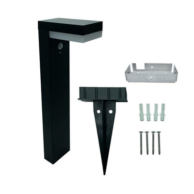 BORNE D'ÉCLAIRAGE SOLAIRE INOX NOIRE (1)