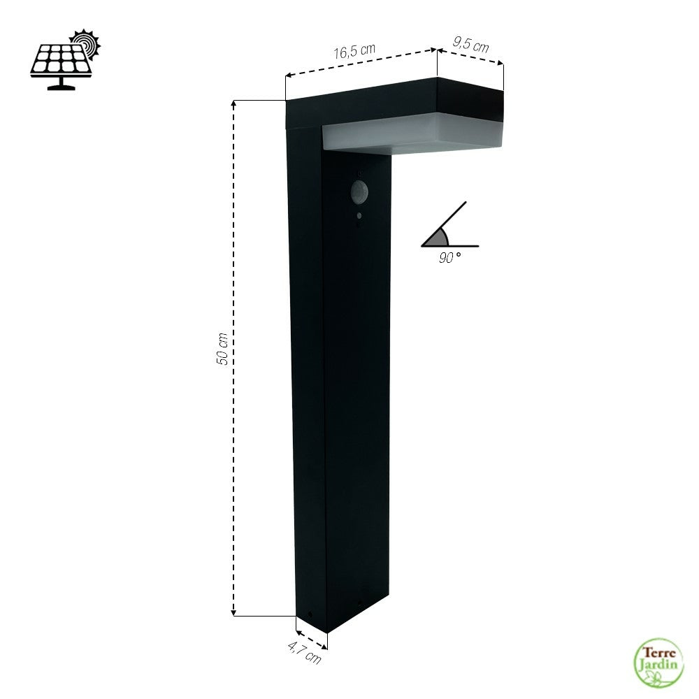BORNE D'ÉCLAIRAGE SOLAIRE INOX NOIRE (2)